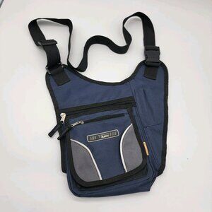 Track By Triple Gear Bag Crossbody Hiking Pack Athetic Gear Hike Navy Blue